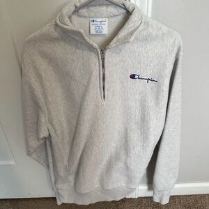 Champion Gray Reverse Weave Quarter Zip